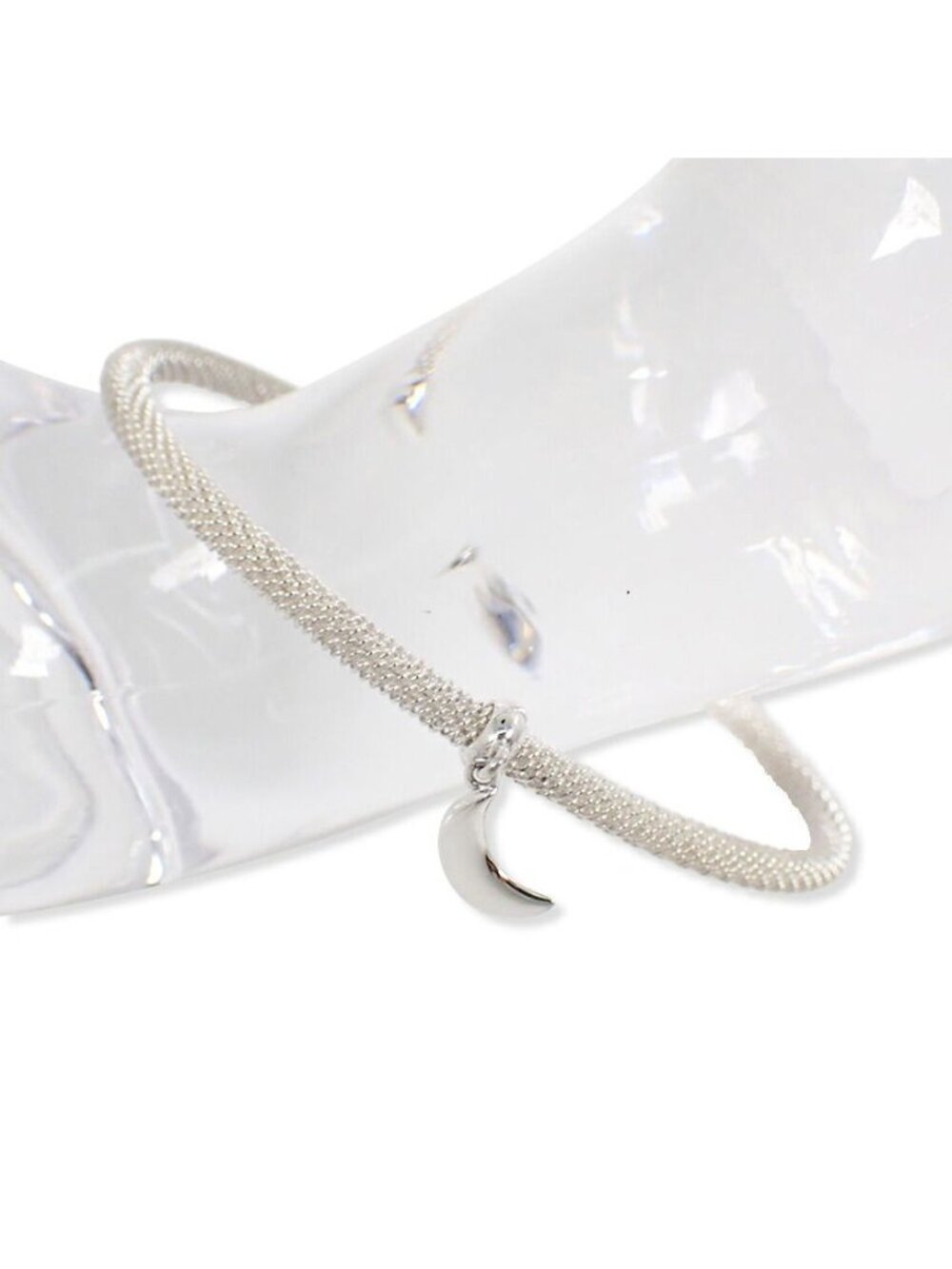 Tiffany & Co 925 Mesh Moon Vintage Half Bangle Bracelet